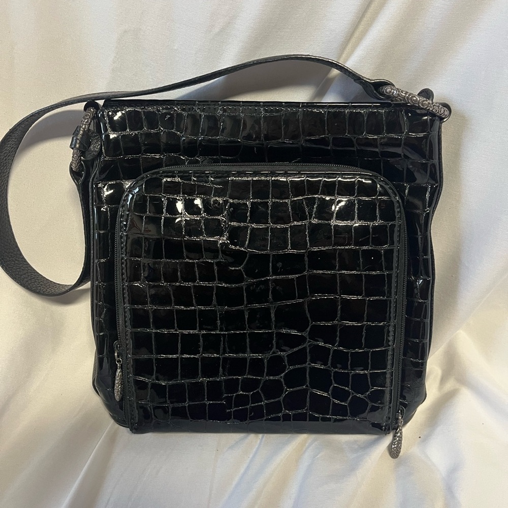 Brighton Black Croc-Embossed Mini Bag